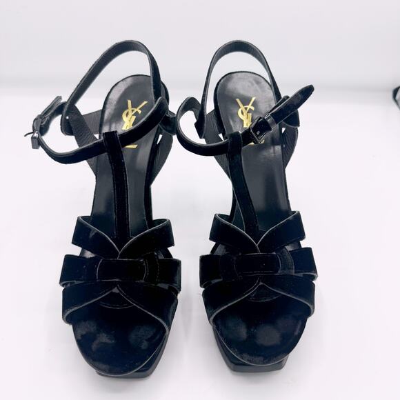YSL Yves Saint Laurent Velvet Tribute Heels - Picture 2 of 15